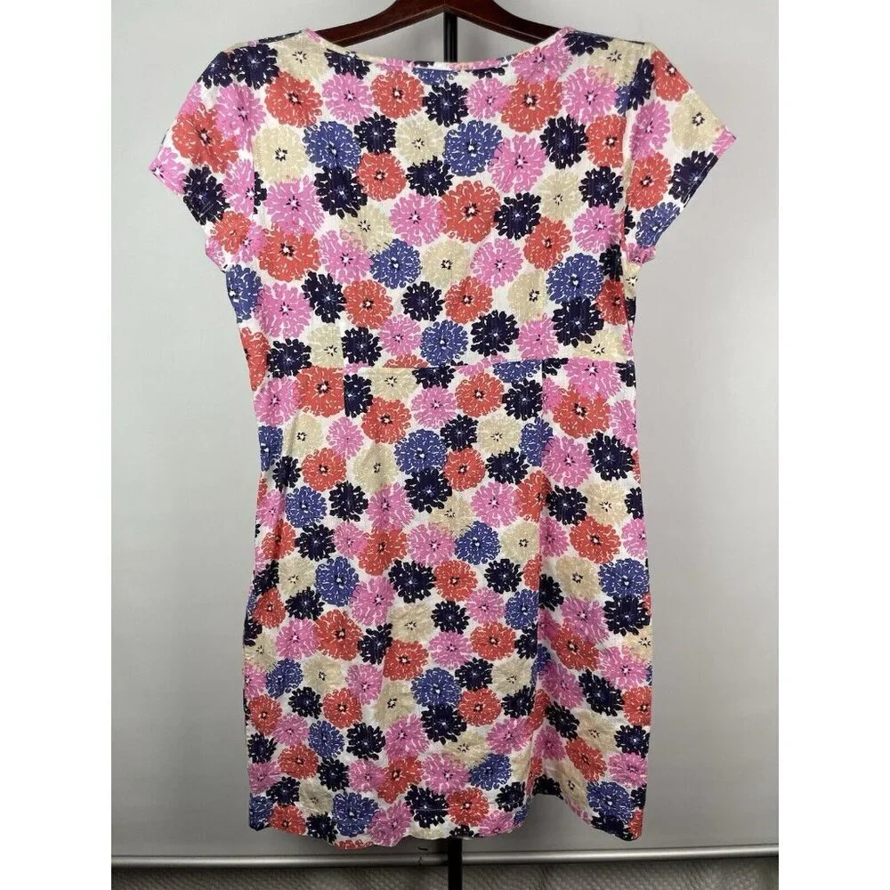 Boden Multicolor Floral Pointelle Knee Length Cotton‎ Scoop Neck  Dress Size 10R - Picture 6 of 6